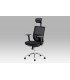 Autronic office chair with headrest, seat & back BLACK, synchro mechanism, aluminium base KA-B1083 BK