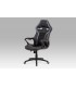 Autronic office chair/BLACK PU/DARK GREY MESH STRIPES, BLACK MESH SEAT - BACK MIDDLE PART KA-G406 GREY