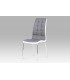 Autronic jedálenská stolička, látka sivá / koženka biela, chróm DCL-420 GREY2