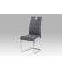 Autronic jedálenská stoličky ekokoža šedá, biele prešitie/nohy kov, chróm HC-481 GREY